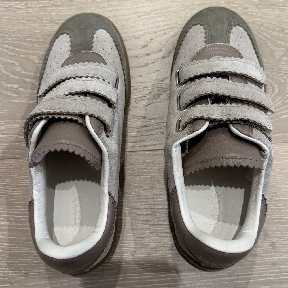 Isabel Marant Taupe and White Women's Sneakers - Picture 2 of 3